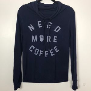 Coffee Soft Cowl Neck Navy Sweatshirt